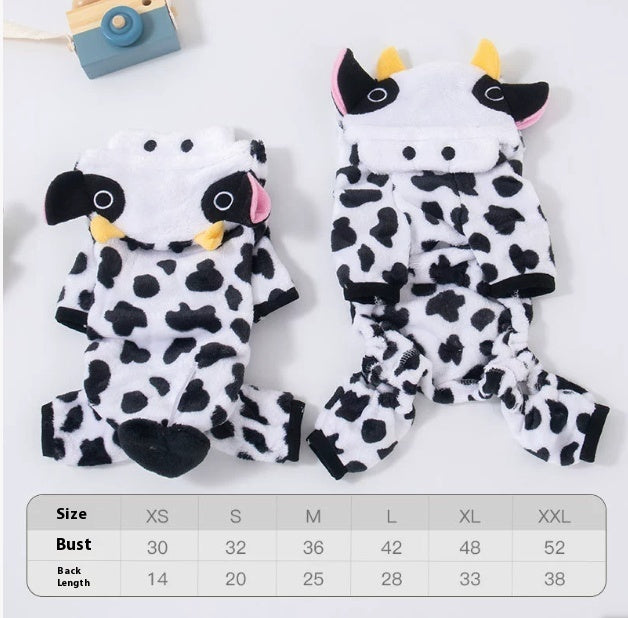 Fleece-Lined Thermal Coral Fleece Pig Pet Costume, Cat & Small Dog Winter Outfit