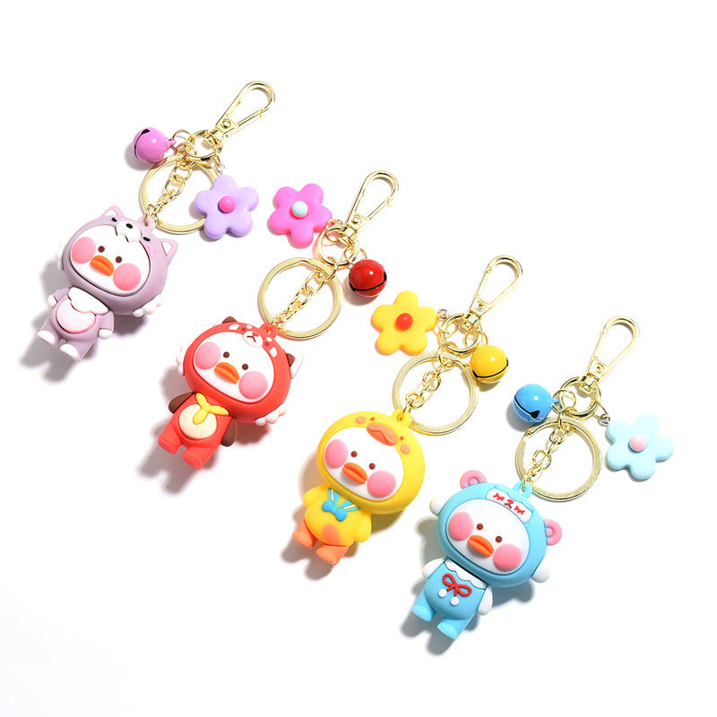 Epoxy Dudu Duck Keychain Pendant – Creative Cartoon PVC Soft Rubber Car & Bag Charm