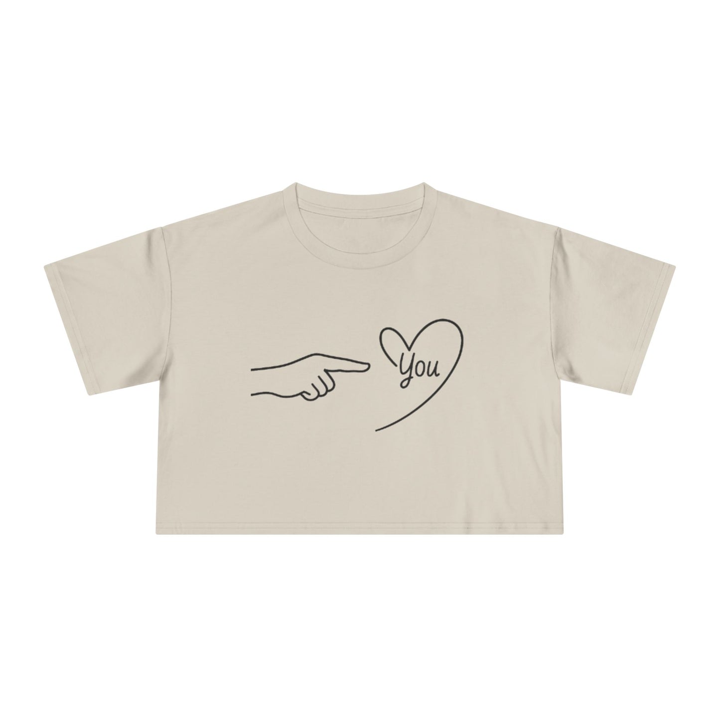 Minimal Line Art "You" Heart Pointing Design - Cute Valentine's Casual Top