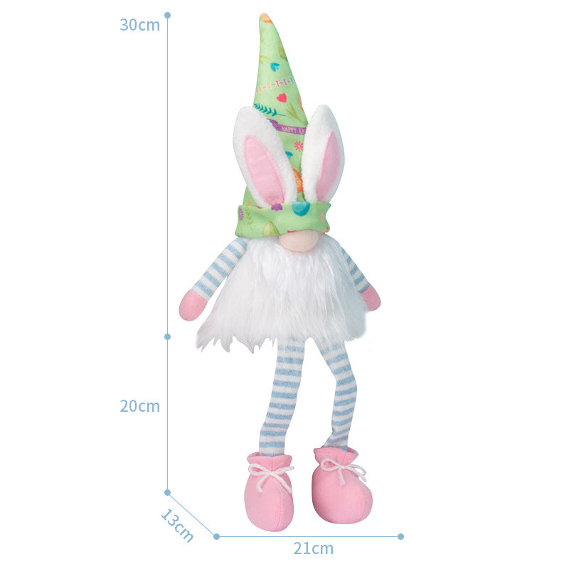 Easter Bunny Lantern Doll, Plush Spring Scene Decoration Costume Figure