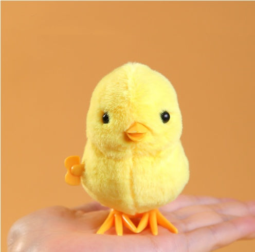 Clockwork Jumping Chicken & Duck Toy – Plush Simulation Wind-Up Animal for Kids