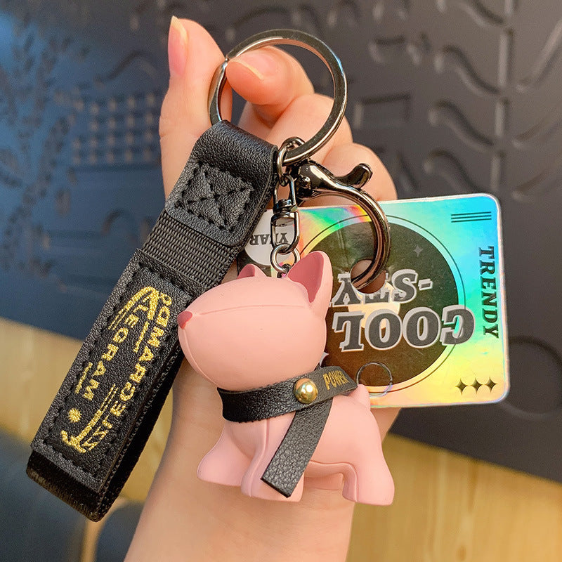Creative Fashion Cartoon Dog-Shaped Keychain, Resin Leather Bag Charm