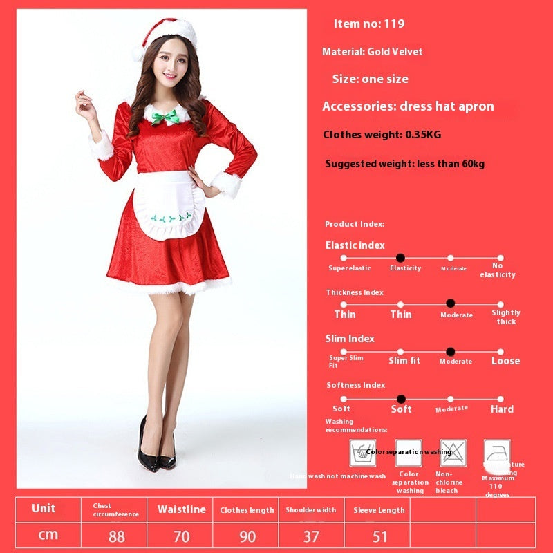 Christmas Bunny Cosplay Uniform, Gold Velvet Women’s Costume Set (Free Size)