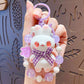 Cartoon Beaded Cute Bunny Doll Keychain, Acrylic Charm Accessory