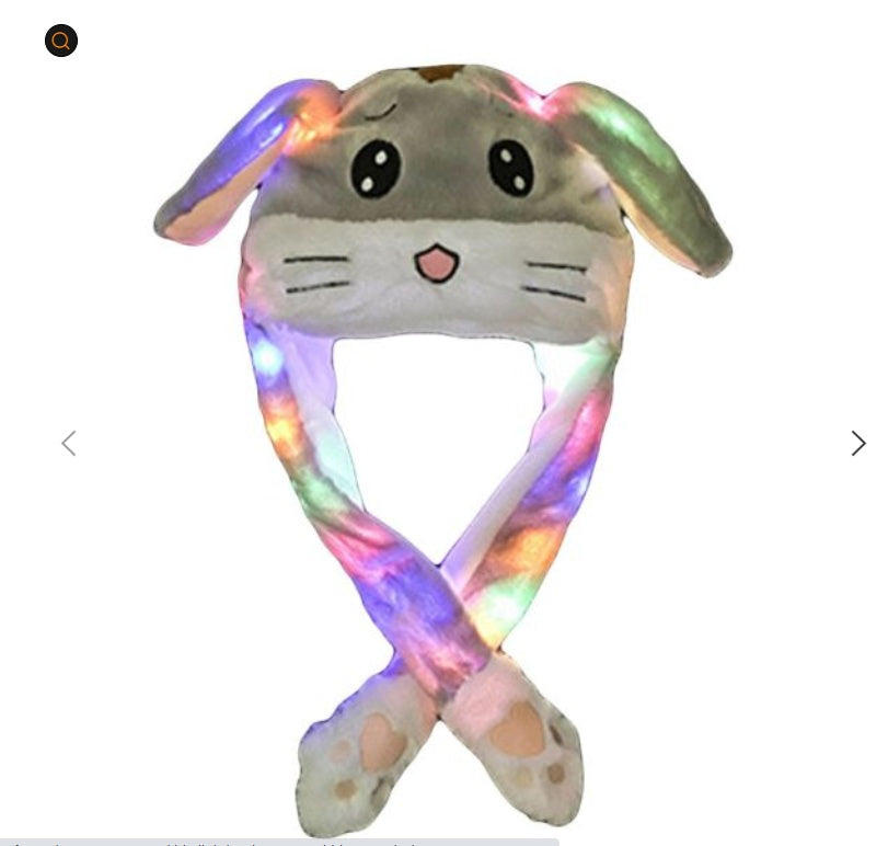 Luminous Bunny Hat, Cute Rabbit Hat With Moving Ears & Light-Up Design