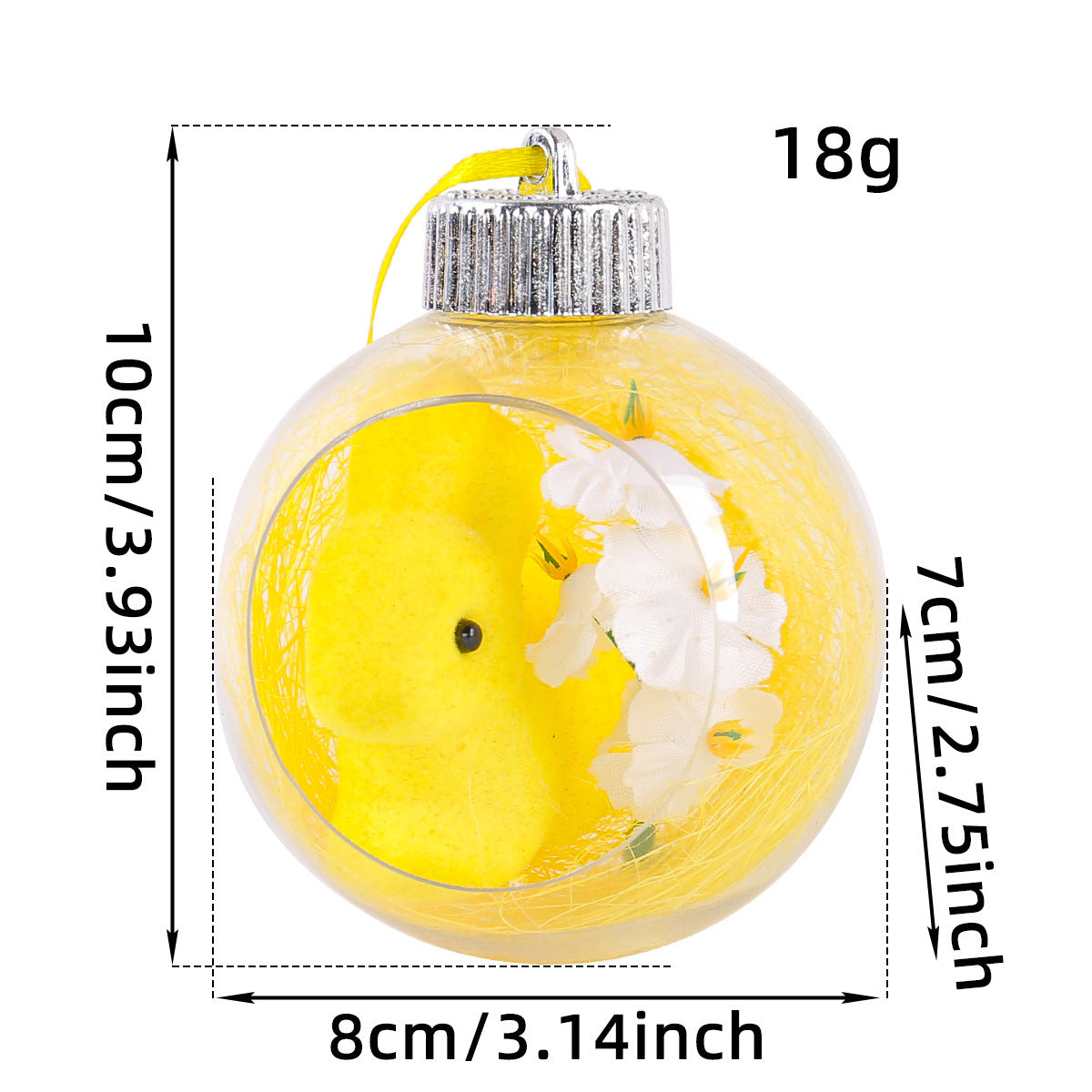 Easter Acrylic Ball Ornament, Transparent Hanging Bunny Decoration