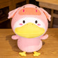 Costume Cuddle: Cute Cross-Dressing Duck Doll Plush Toy (33cm), Ideal for Sleeping.