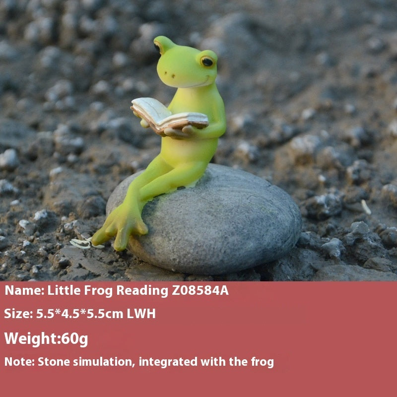 Pastoral Whimsy: Creative Cute Sunflower Frog Resin Ornaments (Many Poses).