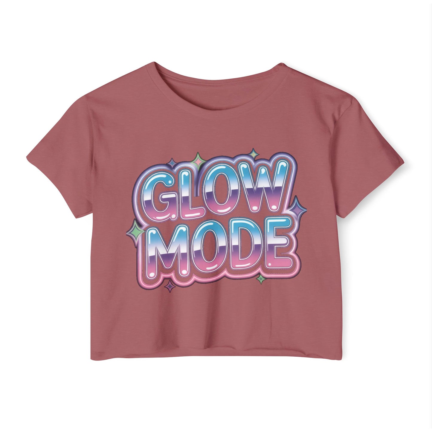 Glow Mode Crop Top - Festival Graphic Women's Crop Tee