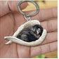 Creative Fashion Cute Dog-Shaped Acrylic Keychain, Single-Sided Print