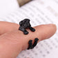 Pug & Shar Pei Dog Ring, Alloy Geometric Pet-Themed Fashion Jewelry