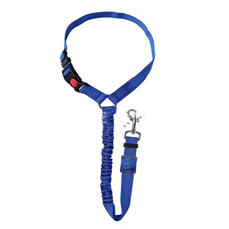 Pet Car Harness Elastic Reflective Strap, Adjustable Nylon Dog Seatbelt Leash