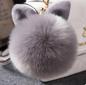 Colorful Bunny Fur Keychain, Soft Plush Rabbit Bag Charm for Women