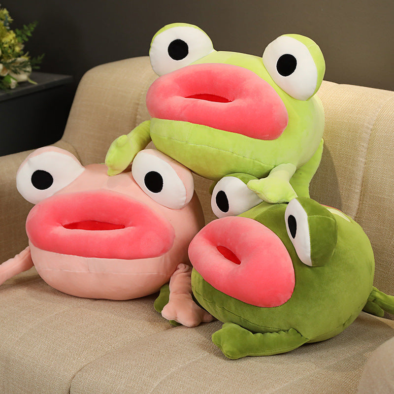 Big Personality: $\mathbf{35\text{cm}}$ to $\mathbf{55\text{cm}}$ Big Mouth Frog Plush Doll (Soft Short Plush).