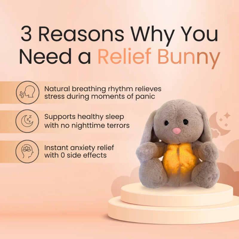 Newborn Comfort: Breathing Rabbit Sensory Plush Toy with Music, Lights, and Rhythmic Motion ($\mathbf{32\text{cm}}$).