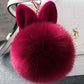 Colorful Bunny Fur Keychain, Soft Plush Rabbit Bag Charm for Women
