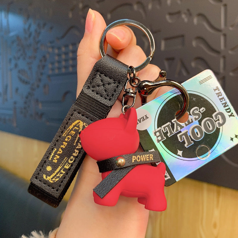 Creative Fashion Cartoon Dog-Shaped Keychain, Resin Leather Bag Charm