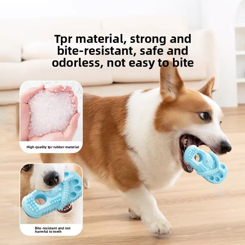 Pet Dog Chewing Toy Slippers, Durable Rubber Teething Shoes for Puppies