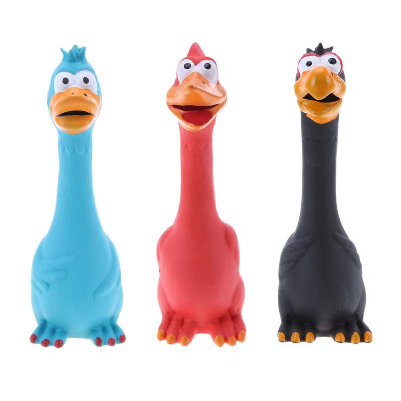 Hilarious Squawk: Bite-Resistant Screaming Chicken Sounding Toy (Natural Latex).