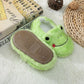 Cozy Jumps: Cute Cartoon Frog Indoor Plush Slippers for Children (Toddler to Pre-Teen).