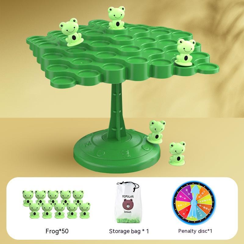 Fun & Developmental: Frog Balance Tree Jenga Toy for All Ages (Plastic).