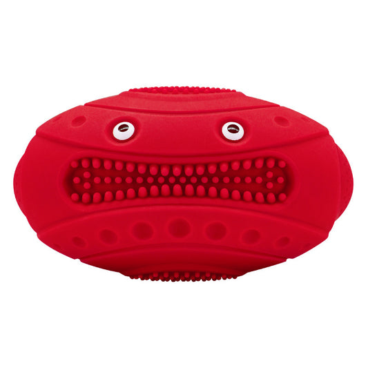 Water Fun: Creative Frog Rugby Floating Dog Toy with Squeaker (Durable Rubber).