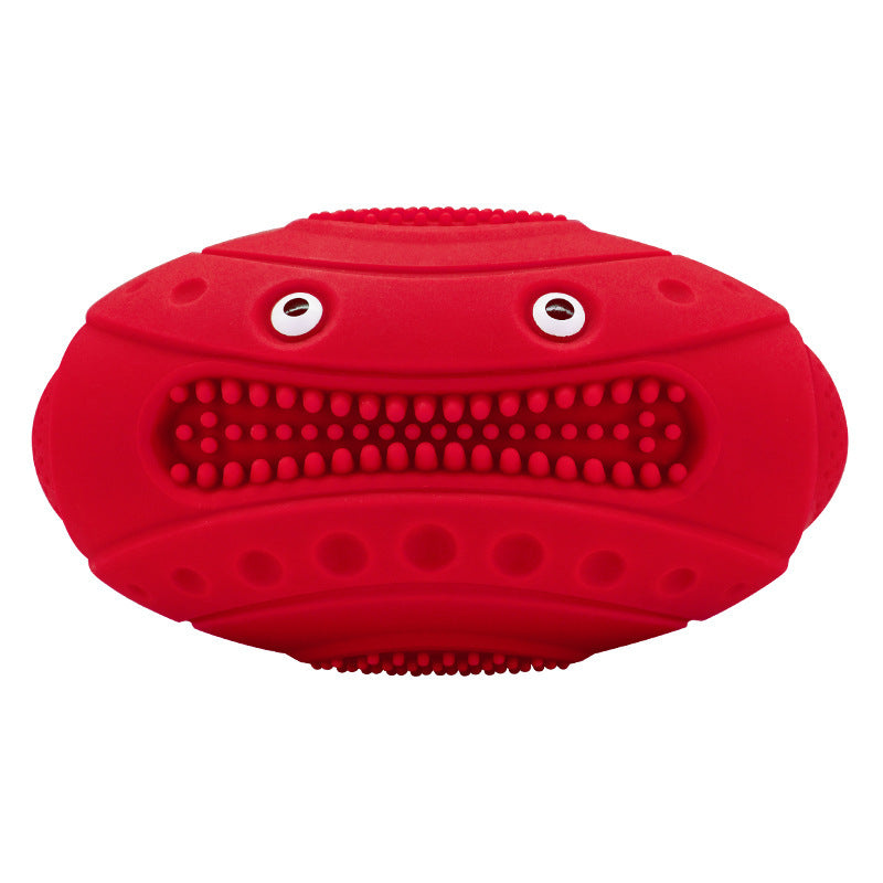 Water Fun: Creative Frog Rugby Floating Dog Toy with Squeaker (Durable Rubber).