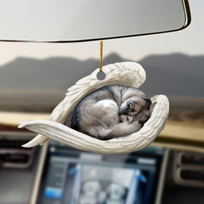 Sleeping Dog Angel Car Pendant, Cute Acrylic Hanging Ornament for Cars, Doors & Home Decor
