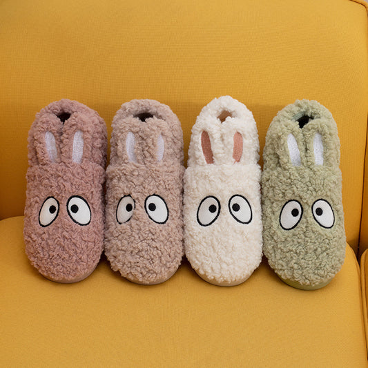 Bunny Cotton Slippers, Plush Cartoon Warm Indoor Footwear