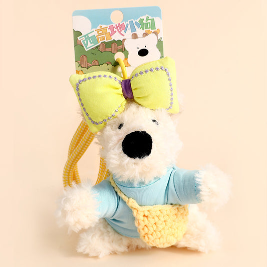 Creative Cartoon Plush West Highland Puppy Dog Keychain