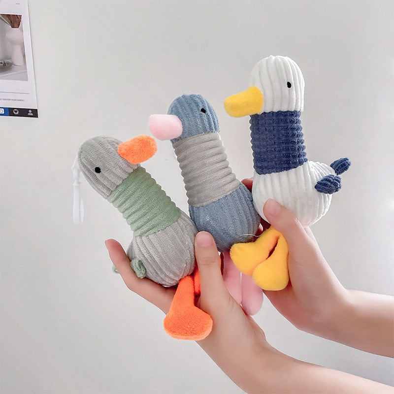 Net Red Trend: Cheering Duck Ugly Cute Plush Small Pendant for Bags & Keychains.