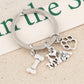 Pet “I Love My Dog” Bone Paw Keychain