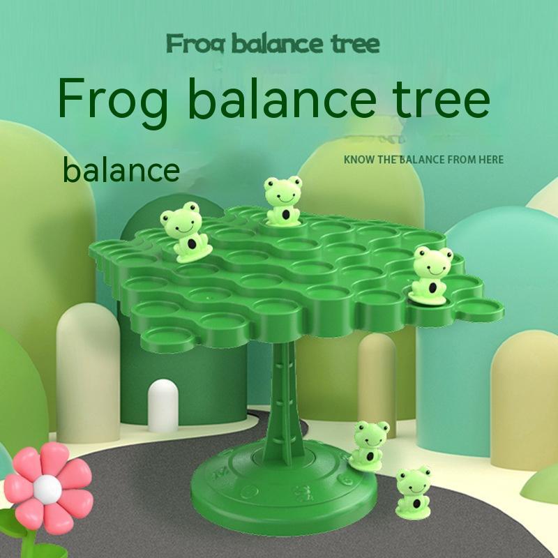 Fun & Developmental: Frog Balance Tree Jenga Toy for All Ages (Plastic).