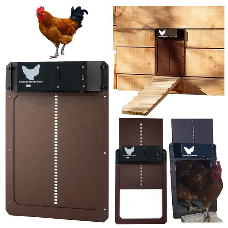 Time-Saving Tech: Automatic Chicken Coop Pet Door (Plastic, Brown or Red).