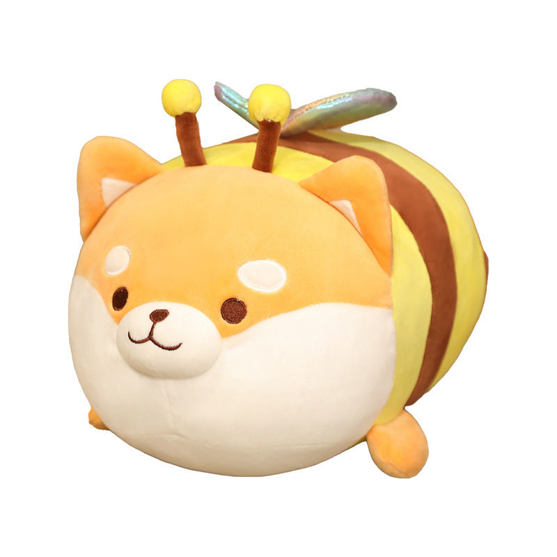Buzz-Worthy Cuddle: Cute Bee Dog Doll Plush Toy ($\mathbf{40}$–$\mathbf{80\text{cm}}$) with PP Cotton Filling.