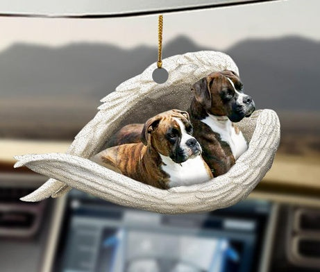 Sleeping Dog Angel Car Pendant, Acrylic Hanging Ornament for Cars, Doors & Home Decor