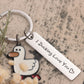 Punny Love: "Ducking Love You" Cute Duck Keychain Couples Gift (Stainless Steel).