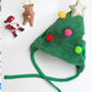 Christmas Pet Hat & Saliva Towel Bib, Cute Winter Cartoon Accessories for Dogs & Cats