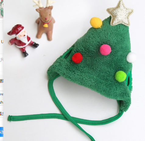 Christmas Pet Hat & Saliva Towel Bib, Cute Winter Cartoon Accessories for Dogs & Cats