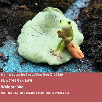 Pastoral Whimsy: Creative Cute Sunflower Frog Resin Ornaments (Many Poses).