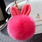 Colorful Bunny Fur Keychain, Soft Plush Rabbit Bag Charm for Women