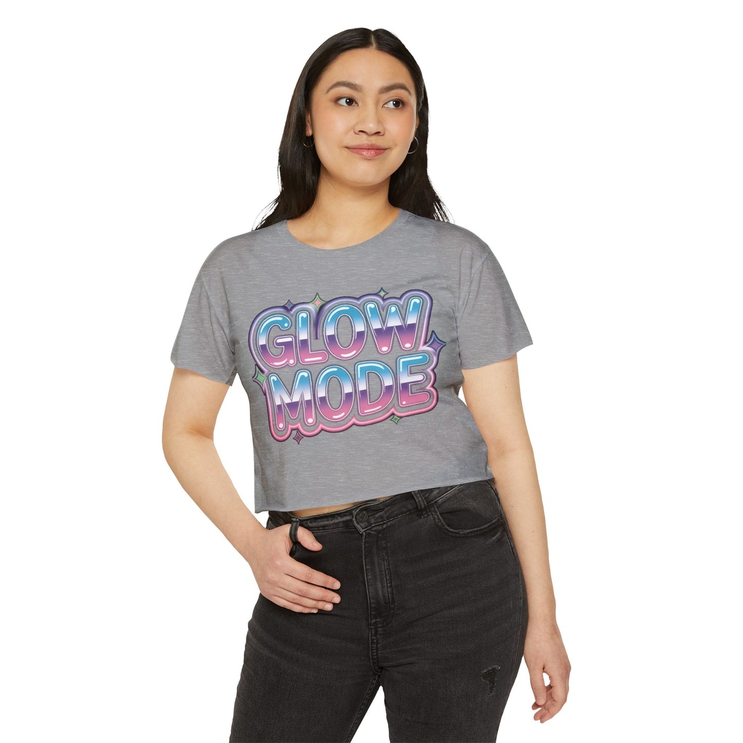 Glow Mode Crop Top - Festival Graphic Women's Crop Tee