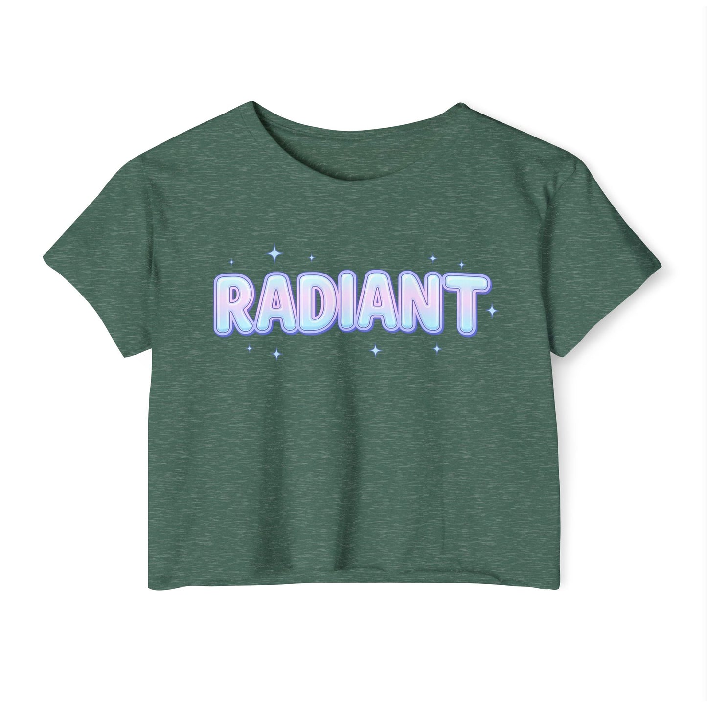 Radiant Crop Top | Pastel Sparkle Festival Tee for Women