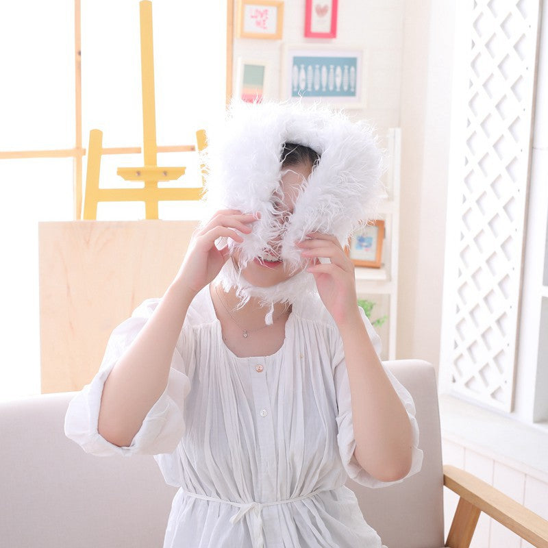 Hairy Bunny Ears Hat, Plush Rabbit Headgear & Photo Prop for Kids