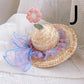 Pet Cute Knitted Straw Flower Hat, Cat & Dog Photography Prop Sun Hat