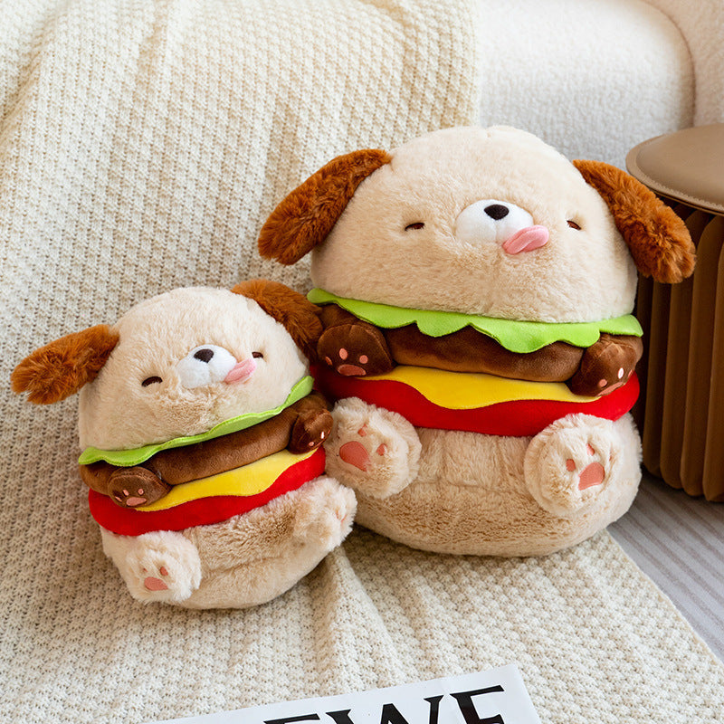 Fast Food Fun: Creative Hot Dog & Hamburger Dog Plush Doll/Pillow (Cotton, $\mathbf{23}$–$\mathbf{40\text{cm}}$).