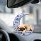 Sleeping Angel Dog Car Pendant, Cute Acrylic Hanging Ornament for Cars, Doors & Home Decoration