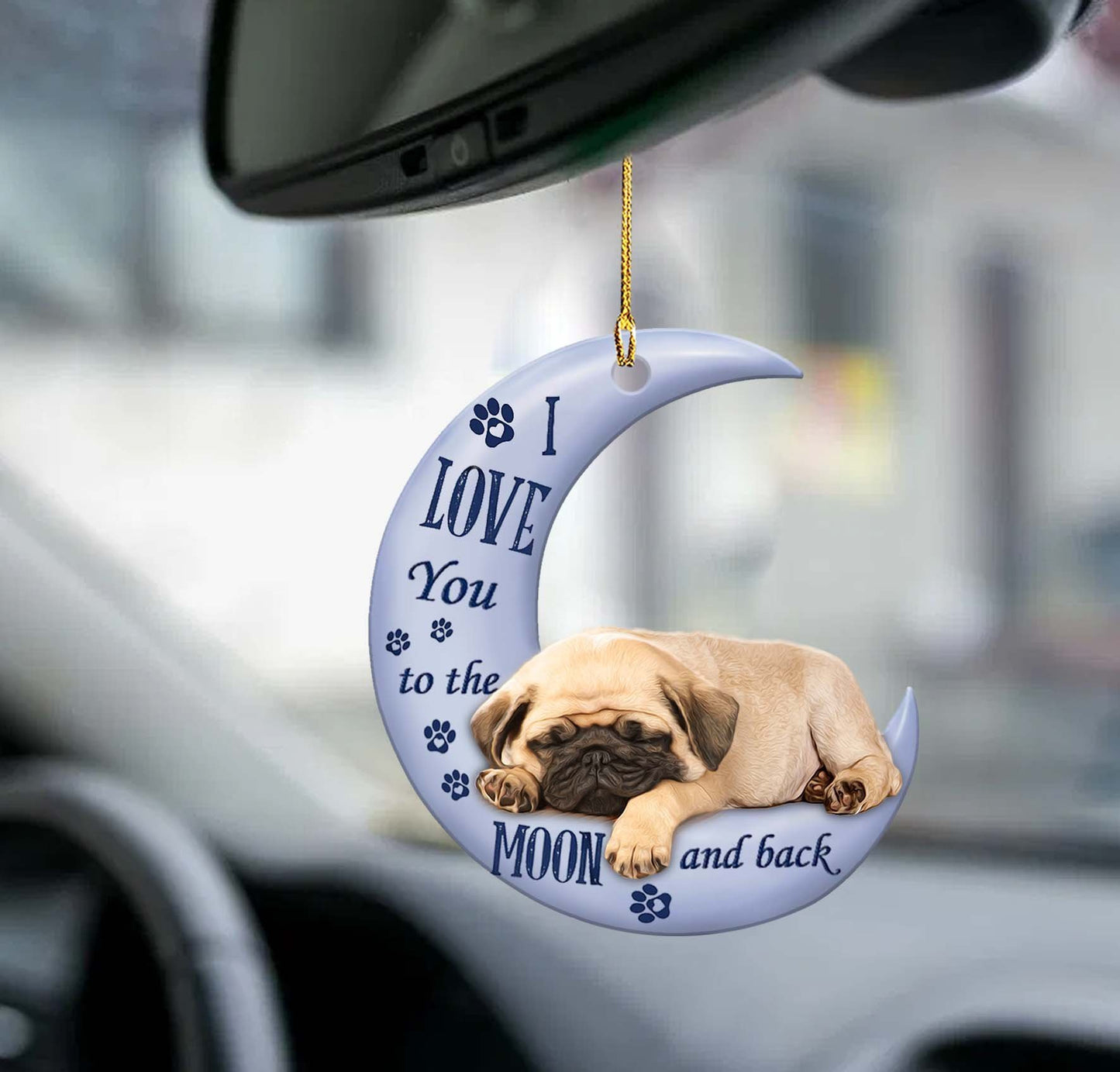 Sleeping Angel Dog Car Pendant, Cute Acrylic Hanging Ornament for Cars, Doors & Home Decoration
