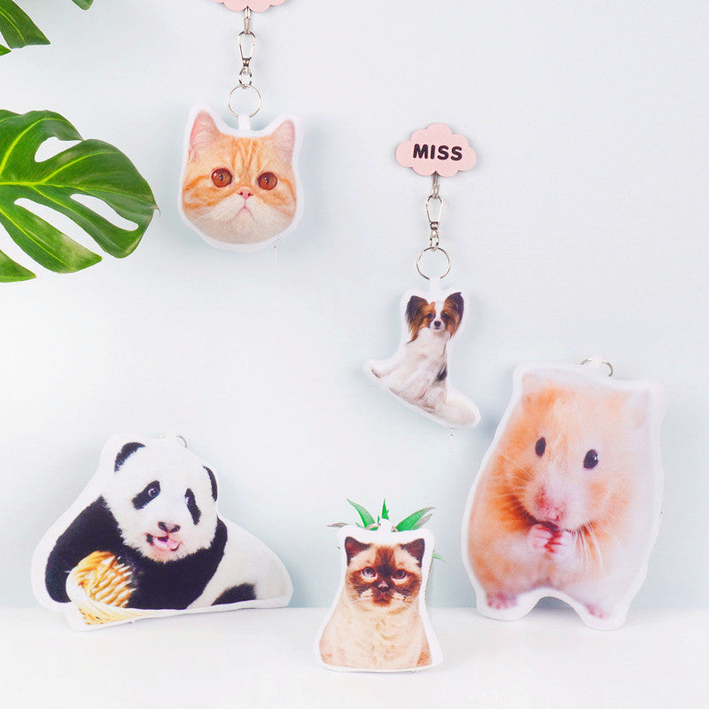 Cat & Dog Custom Photo Pet Keychain, Personalized Double/Single-Sided Print Charm
