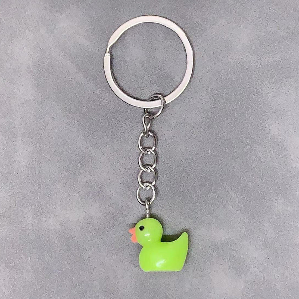 Charming & Simple: Resin Small Yellow Duck Keychain Pendant (Multi-Color Options).